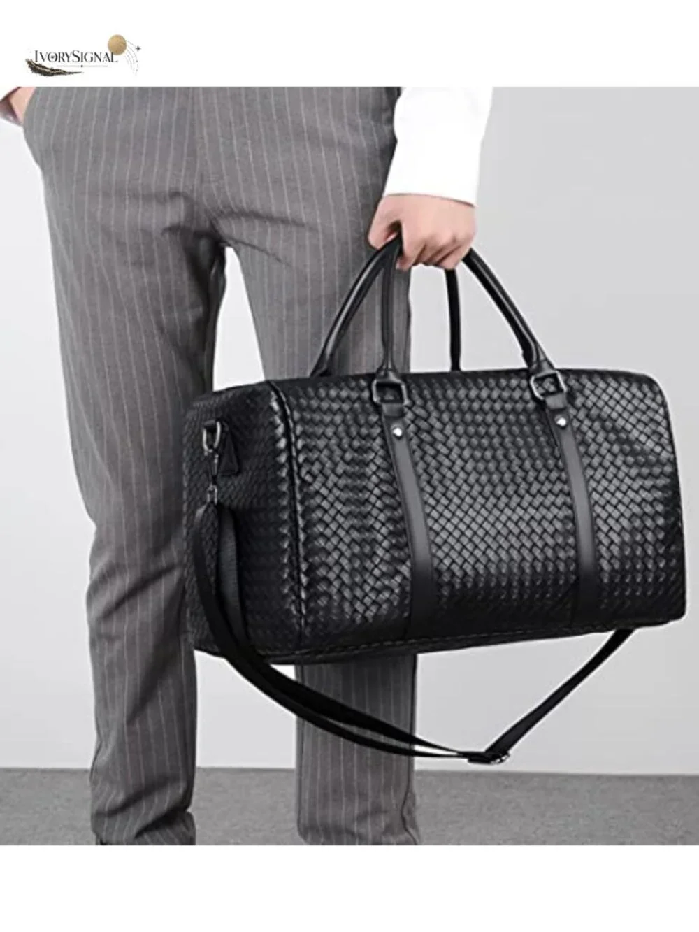 PU Leather Travel Duffle Bag Men's Weekender Carry On Overnight Gym